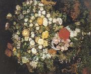Chrysanthemums and Wild Flowers in a Vase (nn04), Vincent Van Gogh